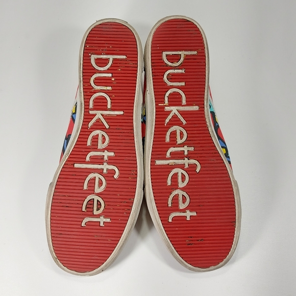Bucket Feet Canvas Slip On Red Sneaker Boat Shoes, Size 9 - Picture 9 of 9